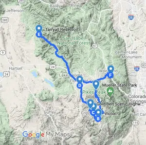 Victor Cripple Creek map - Colorado Scenic Routes