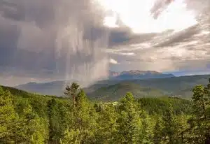 beautiful mountain area underneath clouds