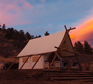 White tent in mountain
