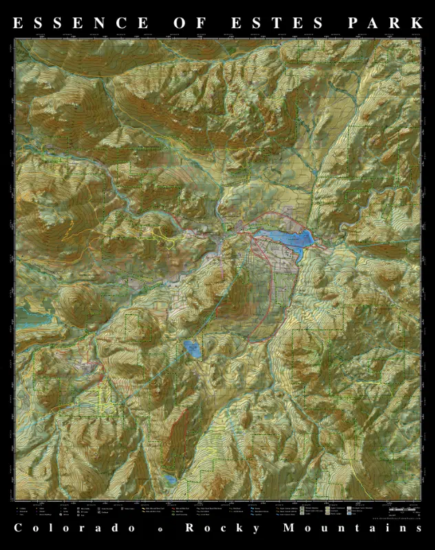 Map of Essence of Estes Park in the Colorado Rocky Mountains